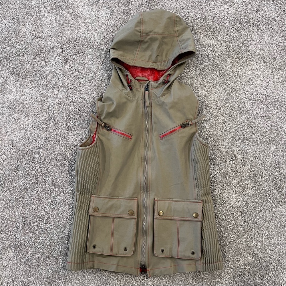 Goode Rider Equestrian Vest Women Size Small Hooded Full Zip Style# 16033 Beige, - Picture 2 of 16